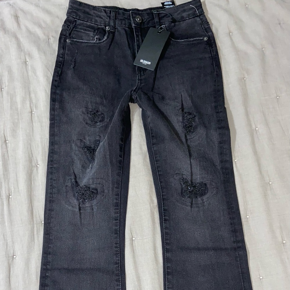 NWT Girls Hudson Black Flare Jeans Pants 12
